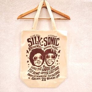 Silk Sonic Bruno Mars Anderson Paak Live And In Concert Canvas Tote Bag